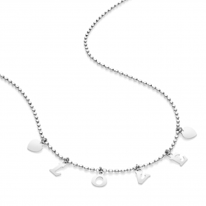Silver necklace with pendants